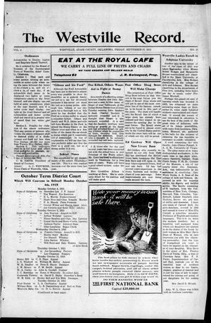 The Westville Record. (Westville, Okla.), Vol. 4, No. 27, Ed. 1 Friday, September 17, 1915