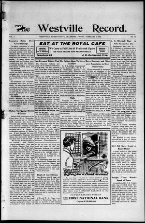 The Westville Record. (Westville, Okla.), Vol. 4, No. 47, Ed. 1 Friday, February 4, 1916
