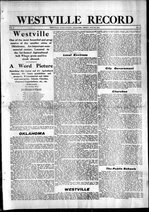 Westville Record (Westville, Okla.), Vol. 5, No. 20, Ed. 1 Friday, July 28, 1916