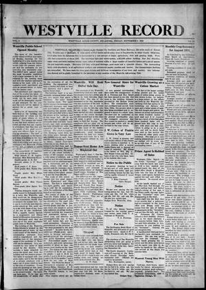 Westville Record (Westville, Okla.), Vol. 5, No. 26, Ed. 1 Friday, September 8, 1916