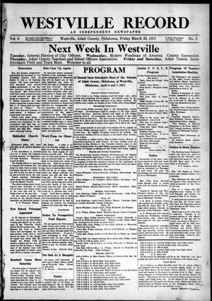 Westville Record (Westville, Okla.), Vol. 6, No. 3, Ed. 1 Friday, March 30, 1917