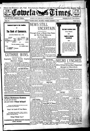 Coweta Times. (Coweta, Okla.), Vol. 6, No. 19, Ed. 1 Thursday, November 17, 1910
