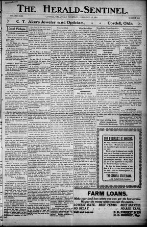 The Herald-Sentinel. (Cordell, Okla.), Vol. 18, No. 26, Ed. 1 Thursday, February 16, 1911