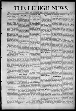 The Lehigh News. (Lehigh, Okla.), Vol. 3, No. 34, Ed. 1 Thursday, August 19, 1915