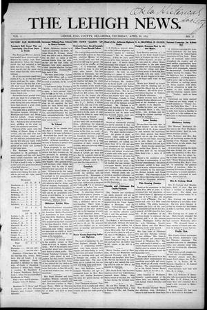 The Lehigh News. (Lehigh, Okla.), Vol. 4, No. 17, Ed. 1 Thursday, April 20, 1916