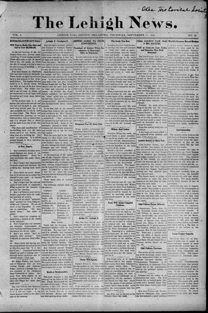 The Lehigh News. (Lehigh, Okla.), Vol. 4, No. 39, Ed. 1 Thursday, September 21, 1916