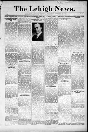 Primary view of object titled 'The Lehigh News. (Lehigh, Okla.), Vol. 4, No. 48, Ed. 1 Thursday, November 23, 1916'.