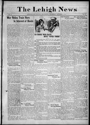 The Lehigh News (Lehigh, Okla.), Vol. 6, No. 41, Ed. 1 Thursday, October 3, 1918