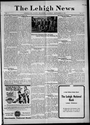Primary view of object titled 'The Lehigh News (Lehigh, Okla.), Vol. 7, No. 40, Ed. 1 Thursday, September 25, 1919'.