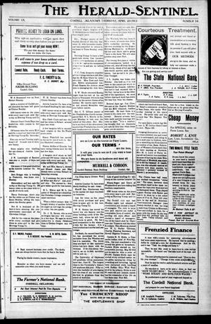 The Herald-Sentinel. (Cordell, Okla.), Vol. 20, No. 34, Ed. 1 Thursday, April 24, 1913