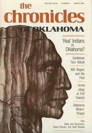 Primary view of object titled 'Chronicles of Oklahoma, Volume 68, Number 1, Spring 1990'.