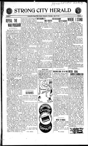 Strong City Herald (Strong City, Okla.), Vol. 6, No. 47, Ed. 1 Thursday, May 30, 1918