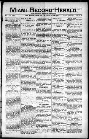 Miami Record-Herald. (Miami, Indian Terr.), Vol. 13, No. 21, Ed. 1 Friday, April 14, 1905