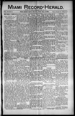Miami Record-Herald. (Miami, Indian Terr.), Vol. 13, No. 43, Ed. 1 Friday, September 15, 1905