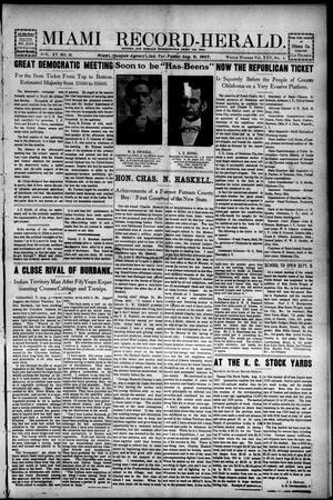 Miami Record-Herald. (Miami, Indian Terr.), Vol. 15, No. 38, Ed. 1 Friday, August 9, 1907