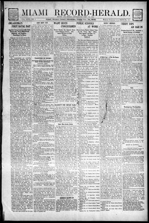Primary view of object titled 'Miami Record-Herald. (Miami, Okla.), Vol. 17, No. 1, Ed. 1 Friday, November 20, 1908'.