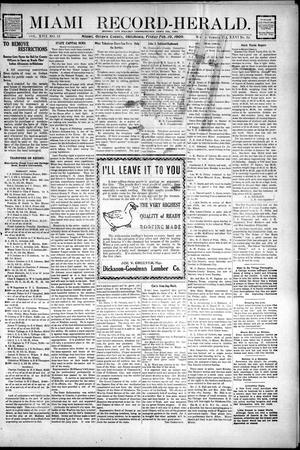Miami Record-Herald. (Miami, Okla.), Vol. 17, No. 13, Ed. 1 Friday, February 19, 1909