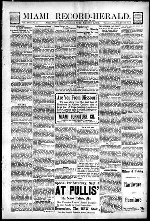 Miami Record-Herald. (Miami, Okla.), Vol. 18, No. 41, Ed. 1 Friday, September 2, 1910