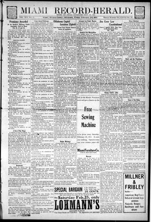 Miami Record-Herald. (Miami, Okla.), Vol. 19, No. 14, Ed. 1 Friday, February 24, 1911