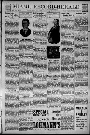 Primary view of object titled 'Miami Record-Herald. (Miami, Okla.), Vol. 19, No. 16, Ed. 1 Friday, March 10, 1911'.