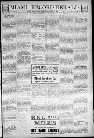 Primary view of object titled 'Miami Record-Herald. (Miami, Okla.), Vol. 19, No. 50, Ed. 1 Friday, November 3, 1911'.