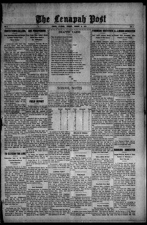 The Lenapah Post (Lenapah, Okla.), Vol. 3, No. 9, Ed. 1 Thursday, February 29, 1912