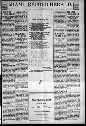 Miami Record-Herald. (Miami, Okla.), Vol. 22, No. 19, Ed. 1 Friday, March 27, 1914