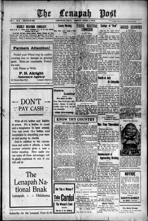 The Lenapah Post (Lenapah, Okla.), Vol. 4, No. 24, Ed. 1 Friday, June 4, 1915