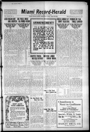 Primary view of object titled 'Miami Record-Herald (Miami, Okla.), Vol. 23, No. 31, Ed. 1 Friday, June 18, 1915'.