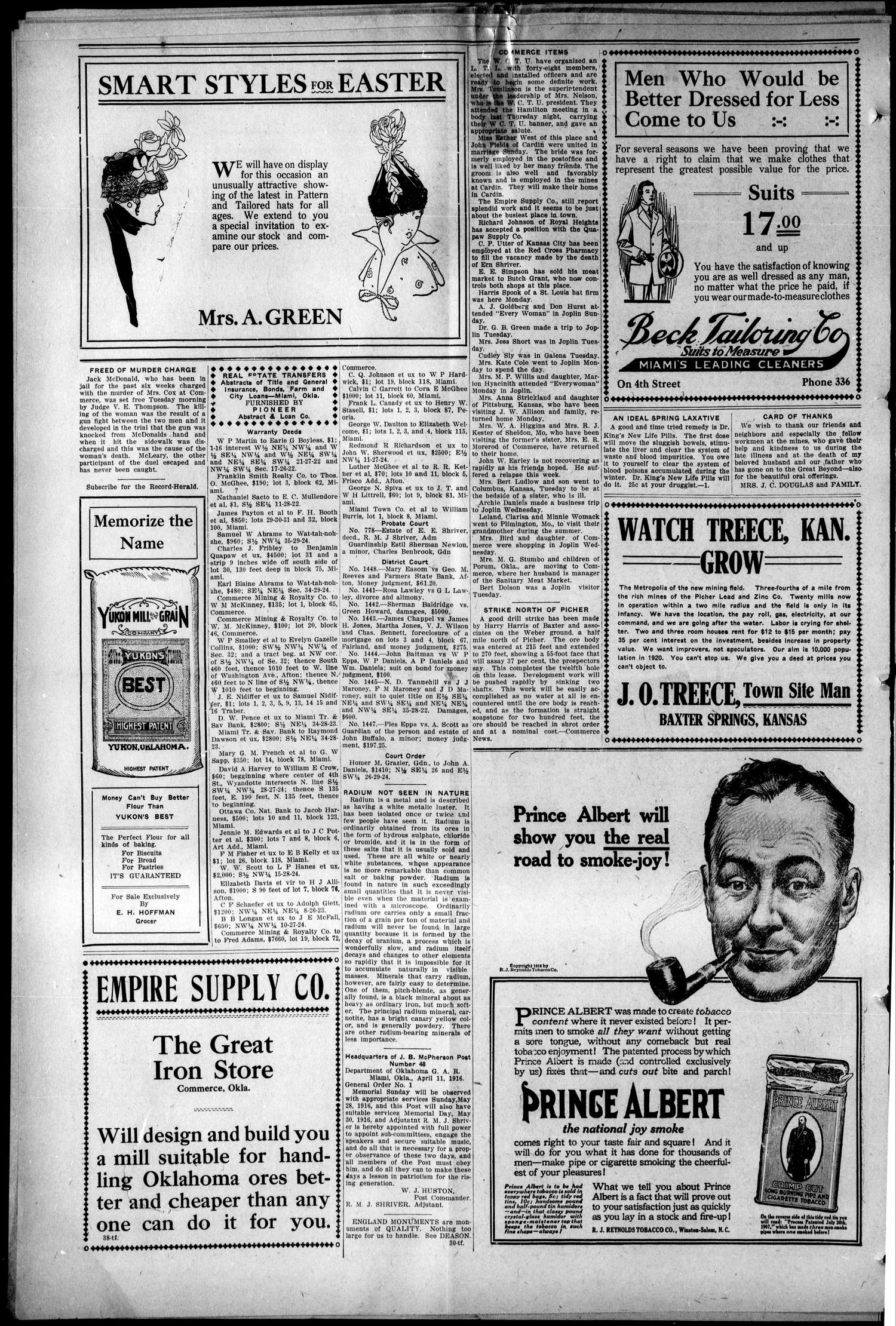 Miami Record-Herald (Miami, Okla.), Vol. 24, No. 22, Ed. 1 Friday, April 14, 1916
                                                
                                                    [Sequence #]: 4 of 12
                                                