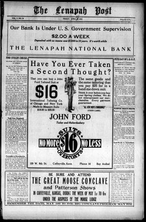 The Lenapah Post (Lenapah, Okla.), Vol. 5, No. 10, Ed. 1 Friday, April 28, 1916