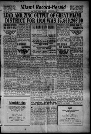 Primary view of object titled 'Miami Record-Herald (Miami, Okla.), Vol. 25, No. 8, Ed. 1 Friday, January 5, 1917'.