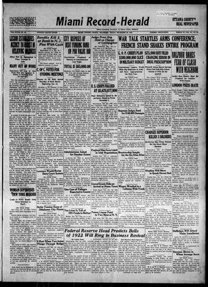 Miami Record-Herald (Miami, Okla.), Vol. 28, No. 43, Ed. 1 Friday, December 30, 1921