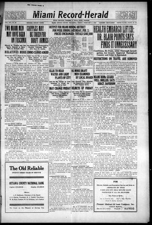 Miami Record-Herald (Miami, Okla.), Vol. 25, No. 34, Ed. 1 Friday, February 8, 1918