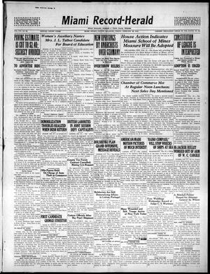 Primary view of object titled 'Miami Record-Herald (Miami, Okla.), Vol. 25, No. 52, Ed. 1 Friday, February 28, 1919'.
