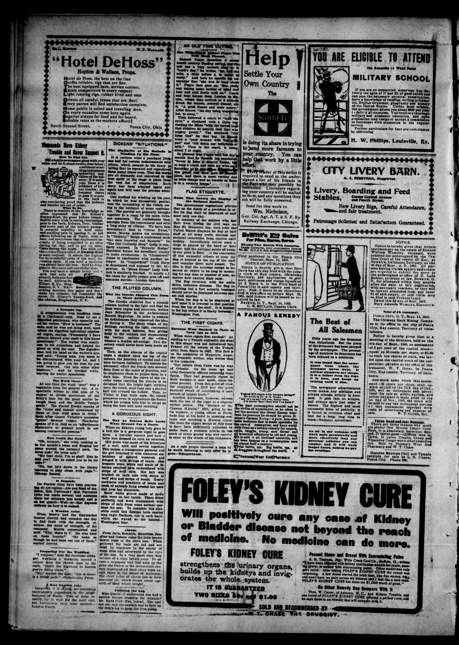 The Ponca City Daily Courier. (Ponca City, Okla.), Vol. 8, No. 307, Ed. 1 Thursday, October 5, 1905
                                                
                                                    [Sequence #]: 4 of 4
                                                
