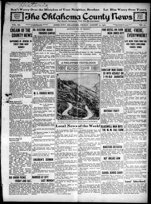 The Oklahoma County News (Jones City, Okla.), Vol. 20, No. 12, Ed. 1 Friday, August 13, 1920