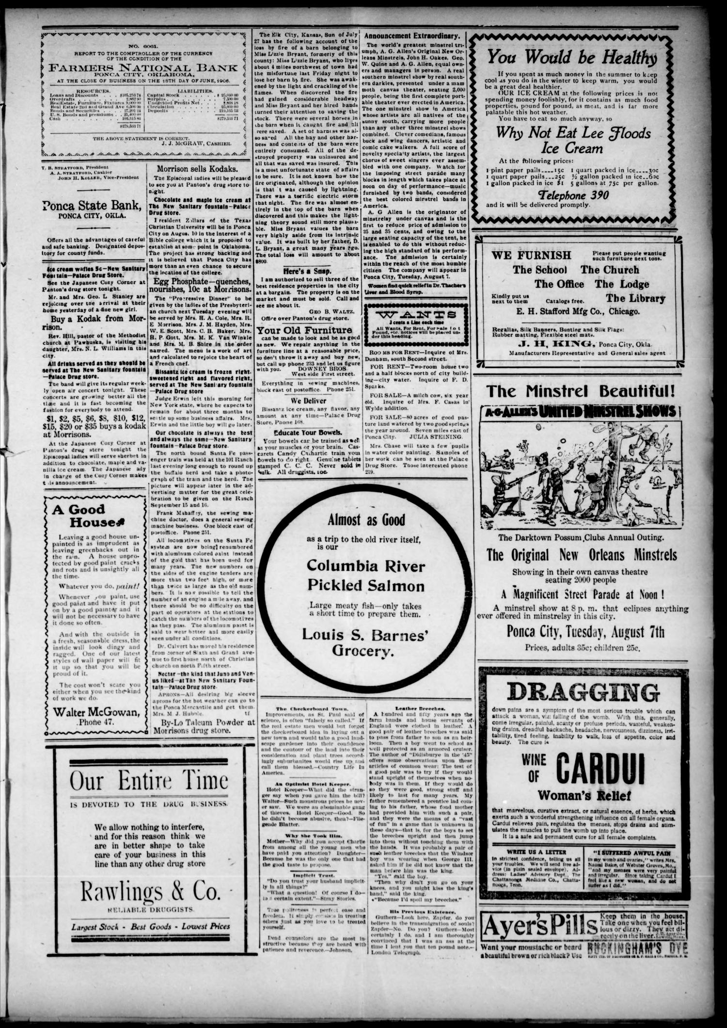 The Ponca City Daily Courier. (Ponca City, Okla.), Vol. 9, No. 248, Ed. 1 Thursday, August 2, 1906
                                                
                                                    [Sequence #]: 3 of 4
                                                