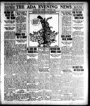 The Ada Evening News (Ada, Okla.), Vol. 18, No. 276, Ed. 1 Thursday, February 9, 1922