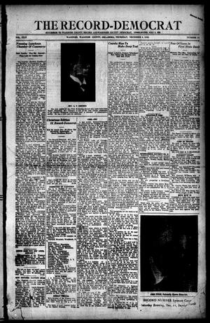 The Record-Democrat (Wagoner, Okla.), Vol. 29, No. 17, Ed. 1 Thursday, December 9, 1920
