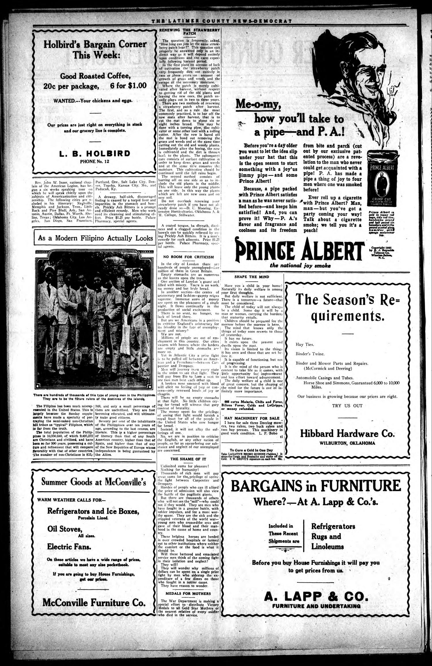 Latimer County News-Democrat (Wilburton, Okla.), Vol. 23, No. 41, Ed. 1 Friday, July 1, 1921
                                                
                                                    [Sequence #]: 2 of 8
                                                