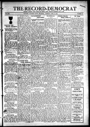 The Record-Democrat (Wagoner, Okla.), Vol. 30, No. 35, Ed. 1 Thursday, April 13, 1922