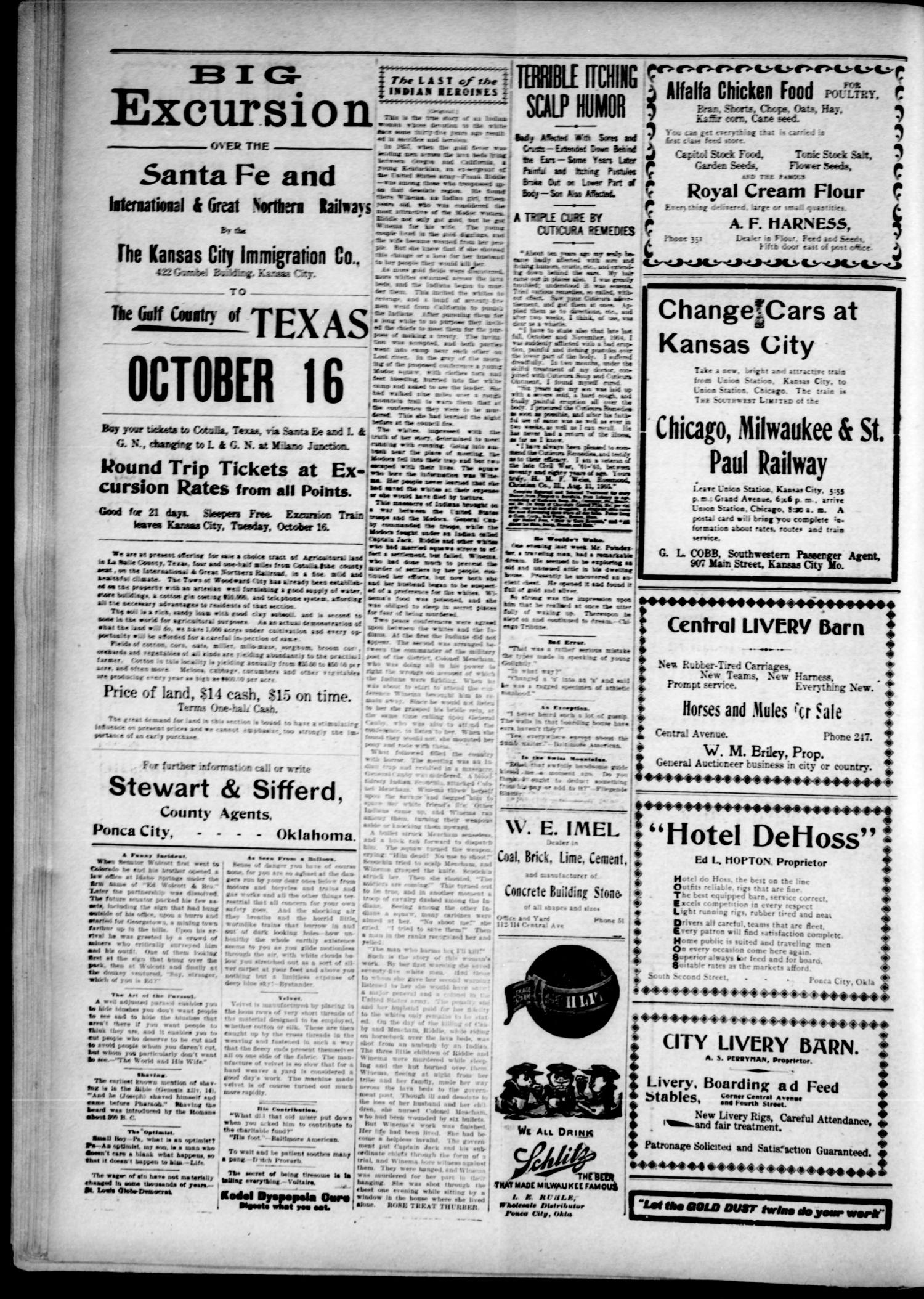 The Ponca City Daily Courier. (Ponca City, Okla.), Vol. 9, No. 305, Ed. 1 Wednesday, October 10, 1906
                                                
                                                    [Sequence #]: 4 of 4
                                                
