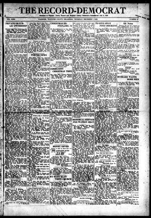 Primary view of object titled 'The Record-Democrat (Wagoner, Okla.), Vol. 31, No. 17, Ed. 1 Thursday, December 7, 1922'.