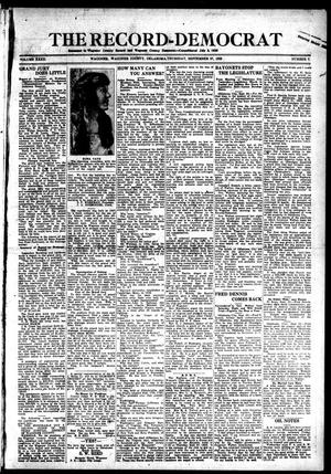 Primary view of object titled 'The Record-Democrat (Wagoner, Okla.), Vol. 32, No. 7, Ed. 1 Thursday, September 27, 1923'.