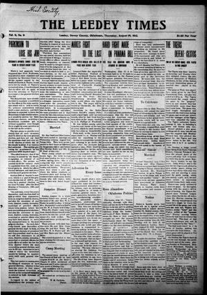 The Leedy Times (Leedy, Okla.), Vol. 9, No. 9, Ed. 1 Thursday, August 15, 1912
