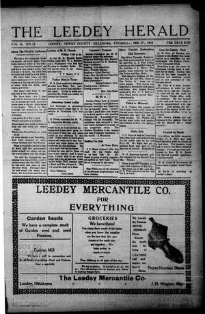 Primary view of The Leedy Herald (Leedy, Okla.), Vol. 11, No. 52, Ed. 1 Thursday, February 17, 1916