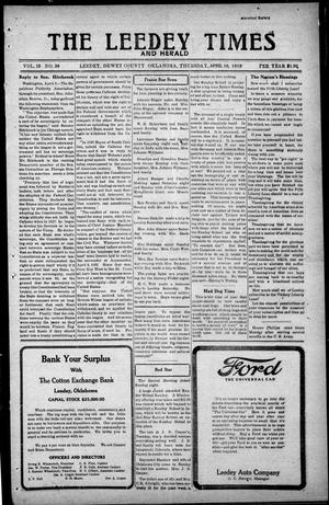 The Leedy Times And Herald (Leedy, Okla.), Vol. 15, No. 39, Ed. 1 Thursday, April 10, 1919