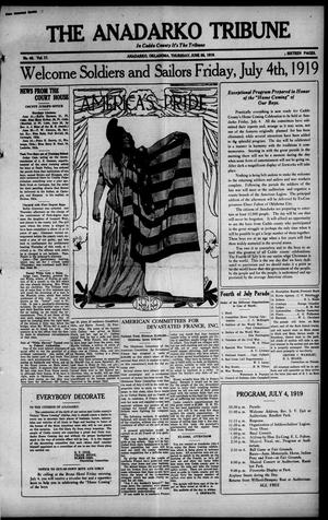 Primary view of object titled 'The Anadarko Tribune (Anadarko, Okla.), Vol. 17, No. 48, Ed. 1 Thursday, June 26, 1919'.