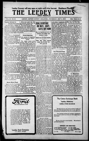 The Leedy Times And Herald (Leedy, Okla.), Vol. 15, No. 51, Ed. 1 Thursday, July 3, 1919